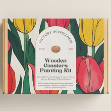 Load image into Gallery viewer, Botanical Willow Coasters with Adult Coloring Designs, Nature-Inspired Coloring Activity, Home Decor | by Victory In Wellness