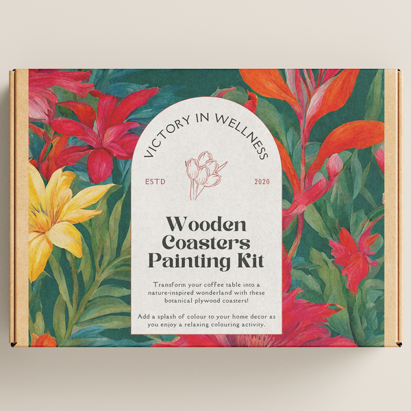 Botanical Plywood Coasters with Adult Coloring Designs, Nature-Inspired Coloring Activity, Home Decor | by Victory In Wellness