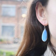 Load image into Gallery viewer, Sea Glass Opal Sterling Silver Earrings, Minimalist Earrings, Bloom Collection | by nlanlaVictory