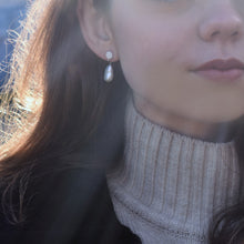 Load image into Gallery viewer, Sterling Silver Stud Earrings With Silver Freshwater Pearls | by nlanlaVictory