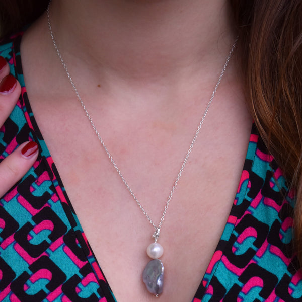 Silver Freshwater Pearl 925 Sterling Silver Necklace | by nlanlaVictory