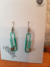 Load image into Gallery viewer, Green Personalised Paperclip Earrings | by lovedbynlanla