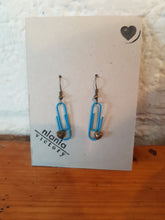 Load image into Gallery viewer, Green Personalised Paperclip Earrings | by lovedbynlanla