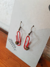Load image into Gallery viewer, Red Personalised Paperclip Earrings | by lovedbynlanla