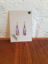 Load image into Gallery viewer, Purple Personalised Paperclip Earrings | by lovedbynlanla