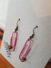 Load image into Gallery viewer, Pink Personalised Paperclip Earrings | by lovedbynlanla