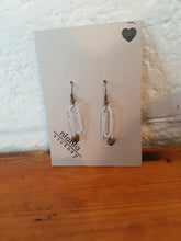 Load image into Gallery viewer, White Personalised Paperclip Earrings | by lovedbynlanla