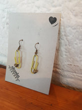 Load image into Gallery viewer, Lime Green Personalised Paperclip Earrings | by lovedbynlanla