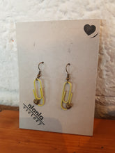 Load image into Gallery viewer, Lime Green Personalised Paperclip Earrings | by lovedbynlanla