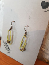 Load image into Gallery viewer, Lime Green Personalised Paperclip Earrings | by lovedbynlanla