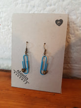 Load image into Gallery viewer, Blue Personalised Paperclip Earrings | by lovedbynlanla