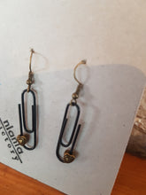 Load image into Gallery viewer, Black Personalised Paperclip Earrings | by lovedbynlanla