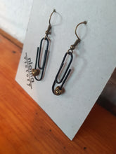 Load image into Gallery viewer, Black Personalised Paperclip Earrings | by lovedbynlanla