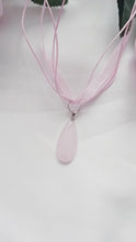 Load and play video in Gallery viewer, Rose Quartz Necklace, Rose Quartz Pendant, Natural Gemstone Necklace | by nlanlaVictory