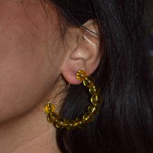 Load image into Gallery viewer, Bold Yellow Earrings, Fun Fashion Accessories, Vibrant Yellow Jewelry, Trendy Hoop Earrings | by lovedbynlanla
