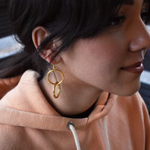 Load image into Gallery viewer, Minimalist Double Loop Earrings, Contemporary Geometric Jewelry | by lovedbynlanla
