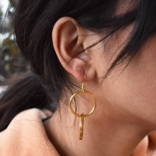 Load image into Gallery viewer, Minimalist Double Loop Earrings, Contemporary Geometric Jewelry | by lovedbynlanla