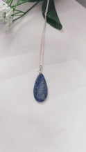 Load and play video in Gallery viewer, Lapis Lazuli Necklace, Lapis Lazuli Sterling Silver necklace, Lapis Lazuli Teardrop Pendant Necklace | by nlanlaVictory
