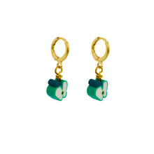 Load image into Gallery viewer, Green Apple Fruit Huggie Earrings | by Ifemi Jewels
