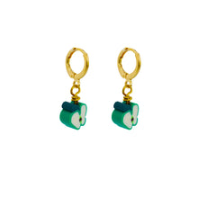 Load image into Gallery viewer, Green Apple Fruit Huggie Earrings | by Ifemi Jewels