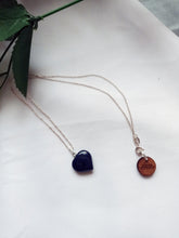 Load image into Gallery viewer, Blue Goldstone Sterling Silver Necklace, Heart Pendant Necklace, Gemstone Necklace, Sterling Silver Necklace | by nlanlaVictory