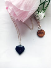 Load image into Gallery viewer, Blue Goldstone Sterling Silver Necklace, Heart Pendant Necklace, Gemstone Necklace, Sterling Silver Necklace | by nlanlaVictory