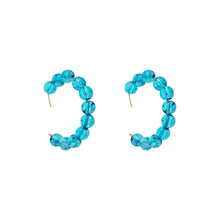 Load image into Gallery viewer, Blue bubblegum hoop earrings, statement accessories, playful earrings | by lovedbynlanla