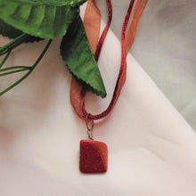 Load image into Gallery viewer, Brown Goldstone Necklace, Brown Ribbon Necklace, Gemstone Necklace | by nlanlaVictory