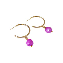 Load image into Gallery viewer, Pink freshwater pearl hoop earrings | by Ifemi Jewels