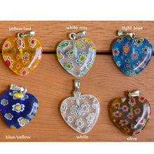 Load image into Gallery viewer, Millefiori Heart Necklace, Butterfly Necklace, Sterling Silver Necklace, The Gentlest Things are the strongest, Personalised Gift, Affirmation Gift, Unique Gift Idea | by nlanlaVictory