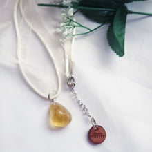 Load image into Gallery viewer, Citrine Necklace, Raw Citrine, Citrine Nugget Pendant, Raw Gemstone Necklace | by nlanlaVictory