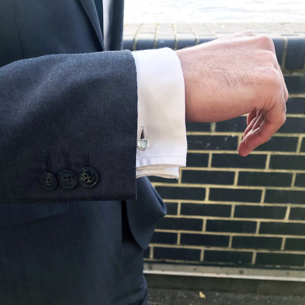 Sterling Silver Round Cufflinks, Sterling Silver Cufflinks | by nlanlaVictory