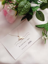 Load image into Gallery viewer, Dolphin necklace on 18 inch Sterling Silver Chain, Be Smarter Than A Dolphin Message, Personalised Gift, Affirmation Necklace, Affirmation Gift, Unique Gift Idea | by nlanlaVictory