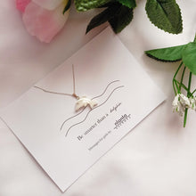 Load image into Gallery viewer, Dolphin necklace on 18 inch Sterling Silver Chain, Be Smarter Than A Dolphin Message, Personalised Gift, Affirmation Necklace, Affirmation Gift, Unique Gift Idea | by nlanlaVictory