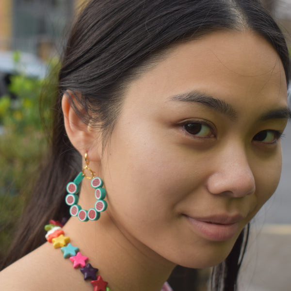 Watermelon hoop earrings | by Ifemi Jewels
