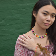 Load image into Gallery viewer, Citrus Bracelet, Lemon Orange Pink Grapefruit Charm Bracelet, Beaded Bracelet | by Ifemi Jewels