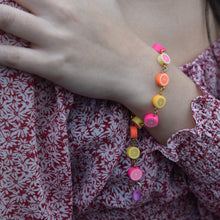 Load image into Gallery viewer, Citrus Bracelet, Lemon Orange Pink Grapefruit Charm Bracelet, Beaded Bracelet | by Ifemi Jewels