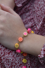 Load image into Gallery viewer, Citrus Bracelet, Lemon Orange Pink Grapefruit Charm Bracelet, Beaded Bracelet | by Ifemi Jewels