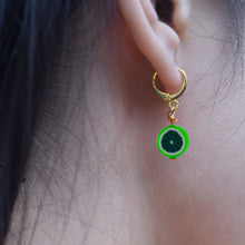 Load image into Gallery viewer, Green Melon fruit huggie earrings | by Ifemi Jewels