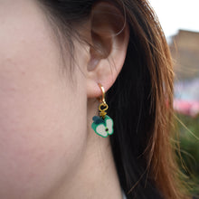 Load image into Gallery viewer, Green Apple Fruit Huggie Earrings | by Ifemi Jewels
