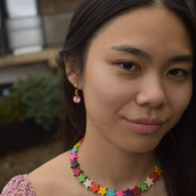 Load image into Gallery viewer, Pink Apples Huggie Earrings | by Ifemi Jewels