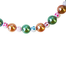 Load image into Gallery viewer, Green Bronze Happy Face emotions Necklace, Beaded Necklace, Faux Pearl necklace | by lovedbynlanla