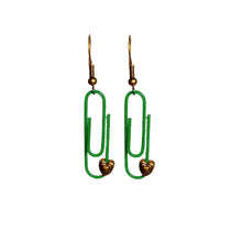 Load image into Gallery viewer, Green Personalised Paperclip Earrings | by lovedbynlanla