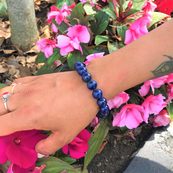 Lapis Lazuli Bracelet, Lapis Lazuli Stretch Bracelet | by nlanlaVictory