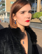 Load image into Gallery viewer, Lapis Lazuli Stud Earrings, Gemstone Earrings, Sterling Silver Stud Earrings | by nlanlaVictory