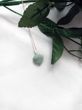 Load image into Gallery viewer, Chrysoprase Jade necklace Heart Gemstone Necklace, Jade Pendant Necklace, Chrysoprase Jade Sterling Silver Necklace | by nlanlaVictory