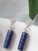 Load image into Gallery viewer, Lapis Lazuli Stud Earrings, Gemstone Earrings, Sterling Silver Stud Earrings | by nlanlaVictory