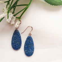 Load image into Gallery viewer, Lapis Lazuli Sterling Silver Earrings, Lapis Lazuli Earrings, Lapis Lazuli Drop Earrings | by nlanlaVictory