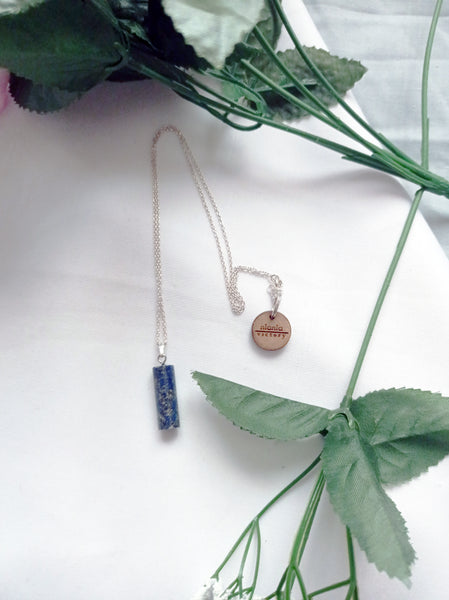 Lapis Lazuli Necklace, Lapis Lazuli Pendant, Sterling Silver Necklace, Gemstone Pendant Necklace | by nlanlaVictory
