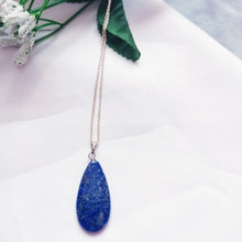 Load image into Gallery viewer, Lapis Lazuli Necklace, Lapis Lazuli Sterling Silver necklace, Lapis Lazuli Teardrop Pendant Necklace | by nlanlaVictory